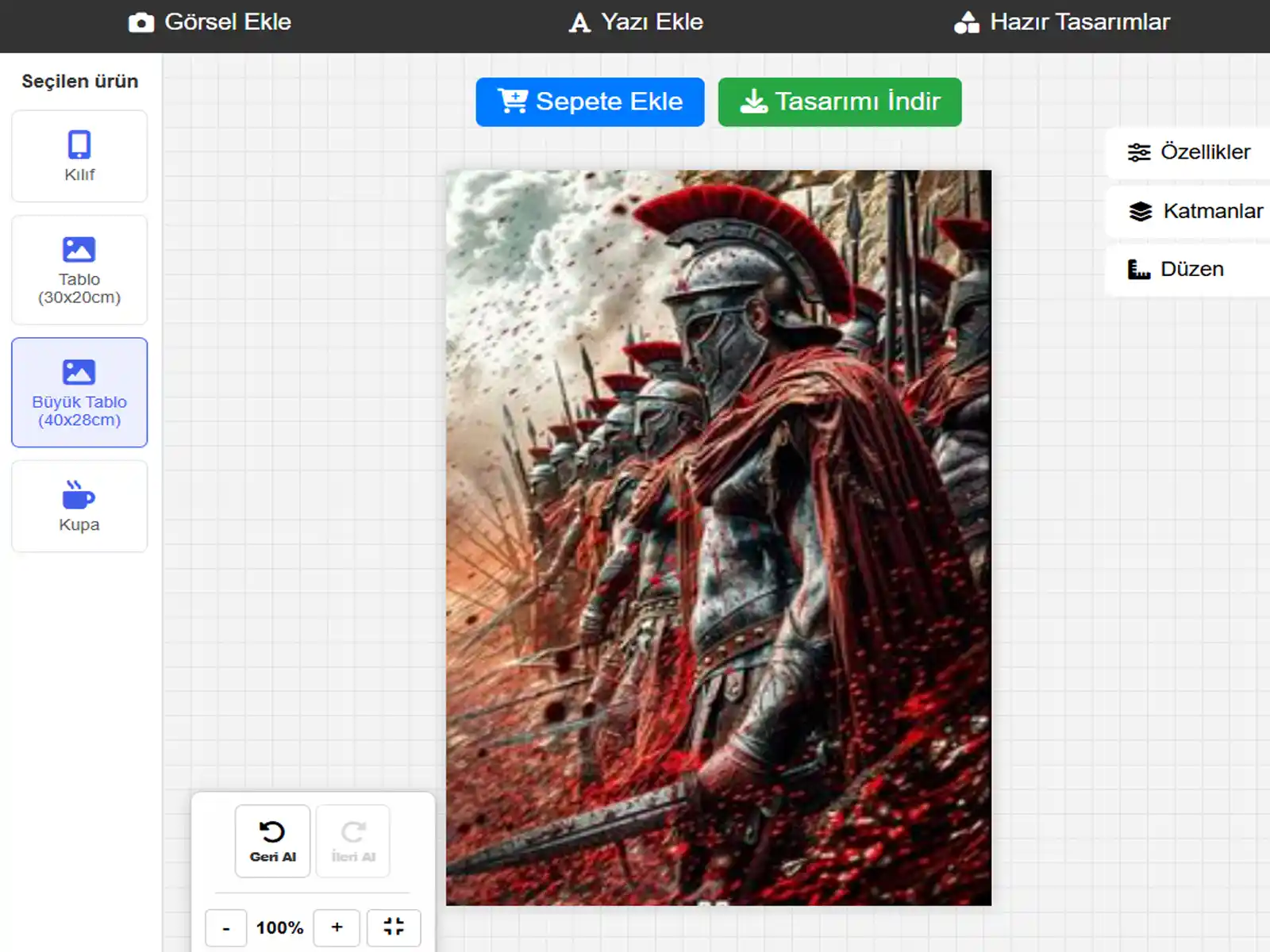 Kendin Tasarla — Baskılı Büyük Tablo