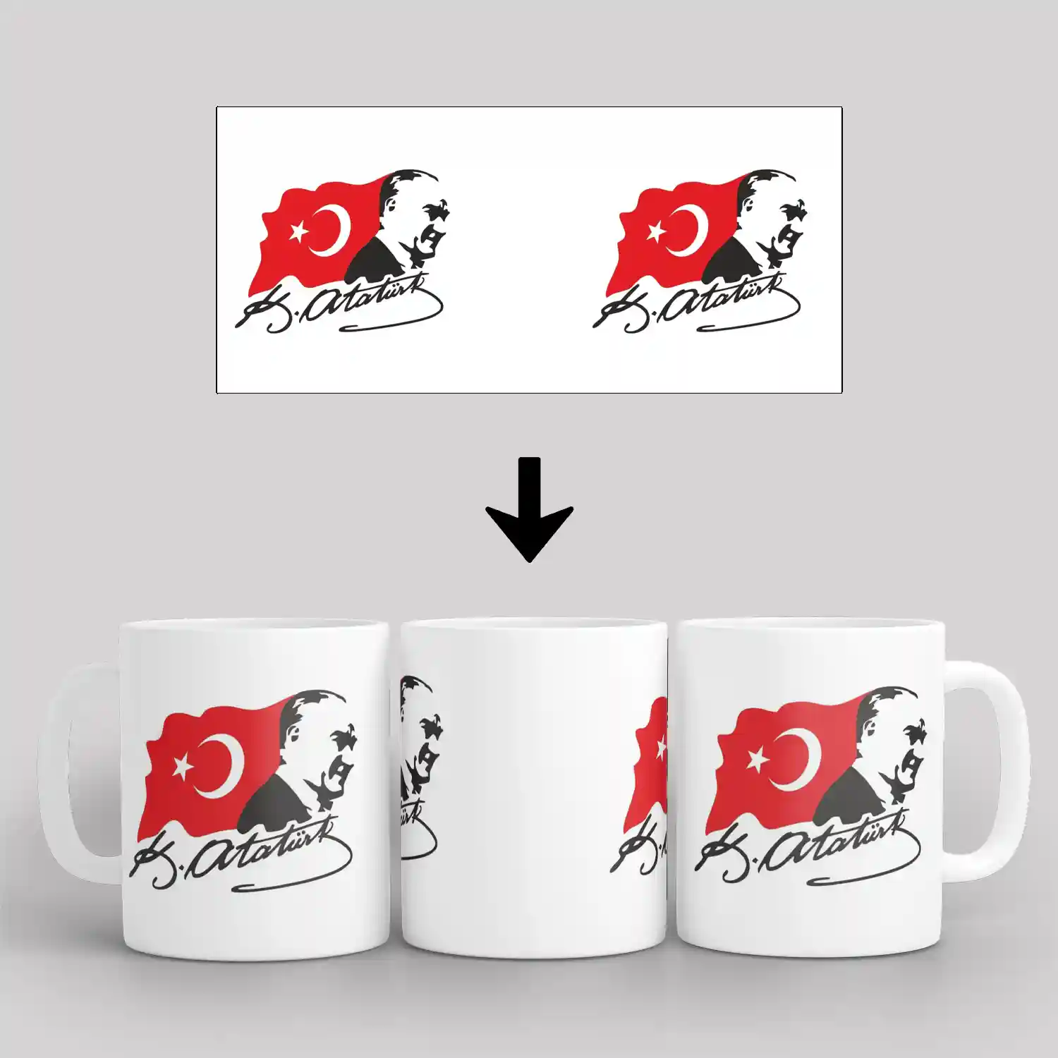 Atatürk ve İmza — Baskılı Kupa Bardak