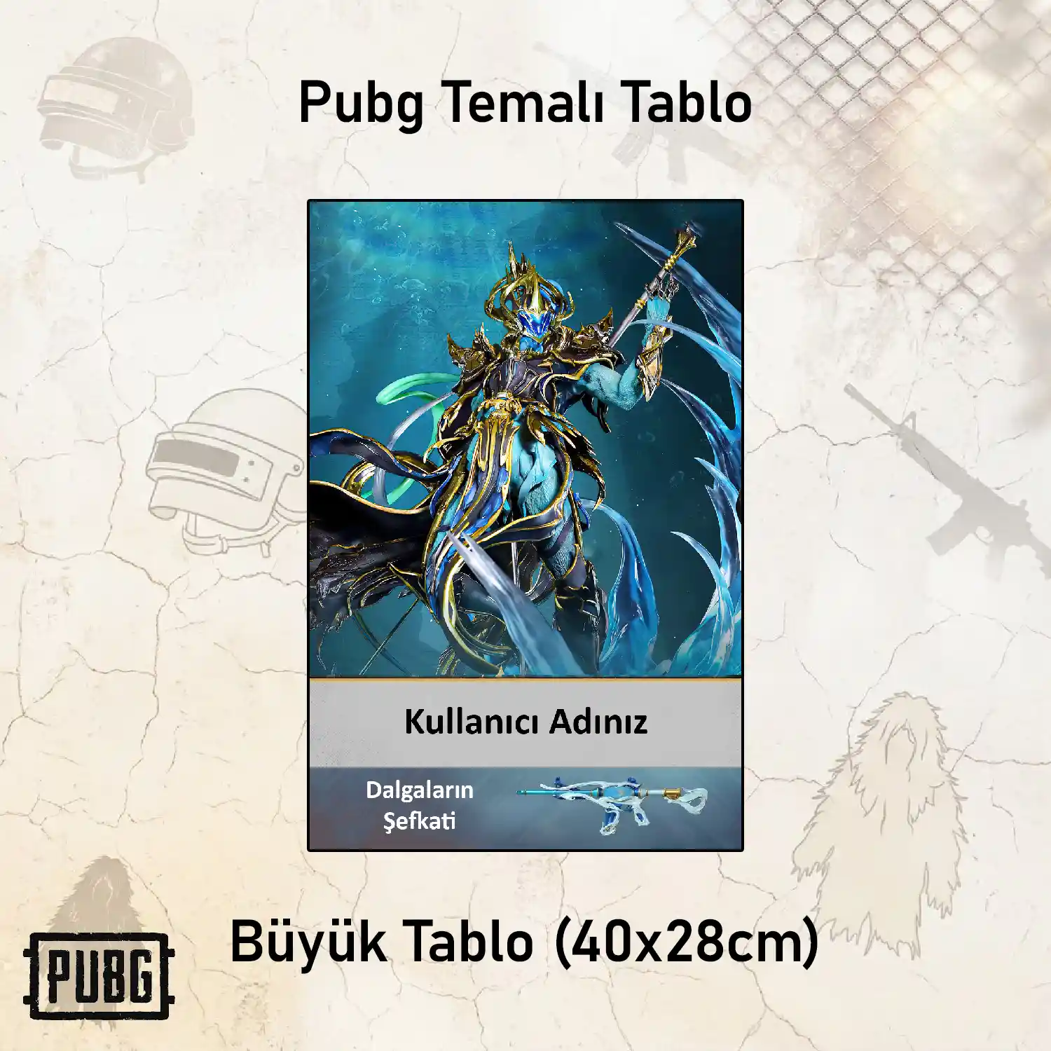 PUBG (kişiye özel) — Baskılı BüyükTablo (40x28 cm)