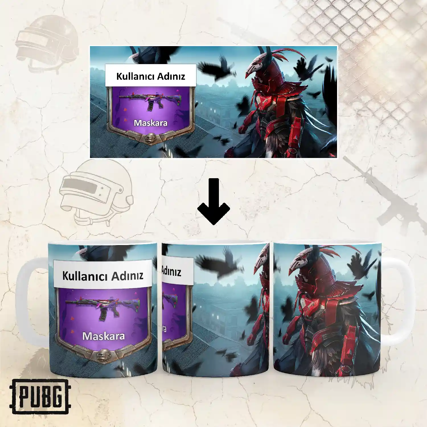 PUBG (kişiye özel) — Baskılı Kupa Bardak