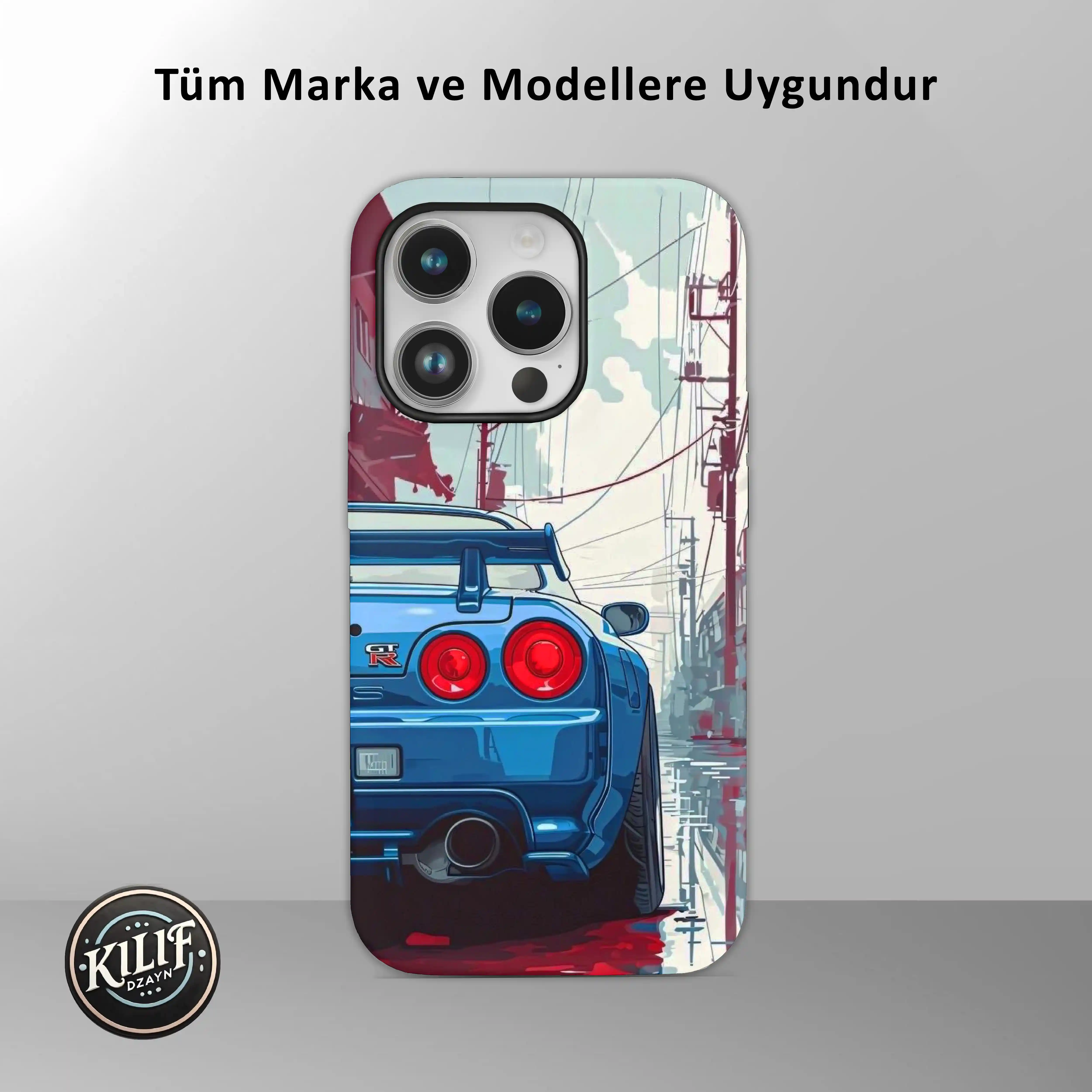 Nissan GT-R Mavi Sokak Modu — Baskılı Telefon Kılıfı (Android / İOS uyumludur)