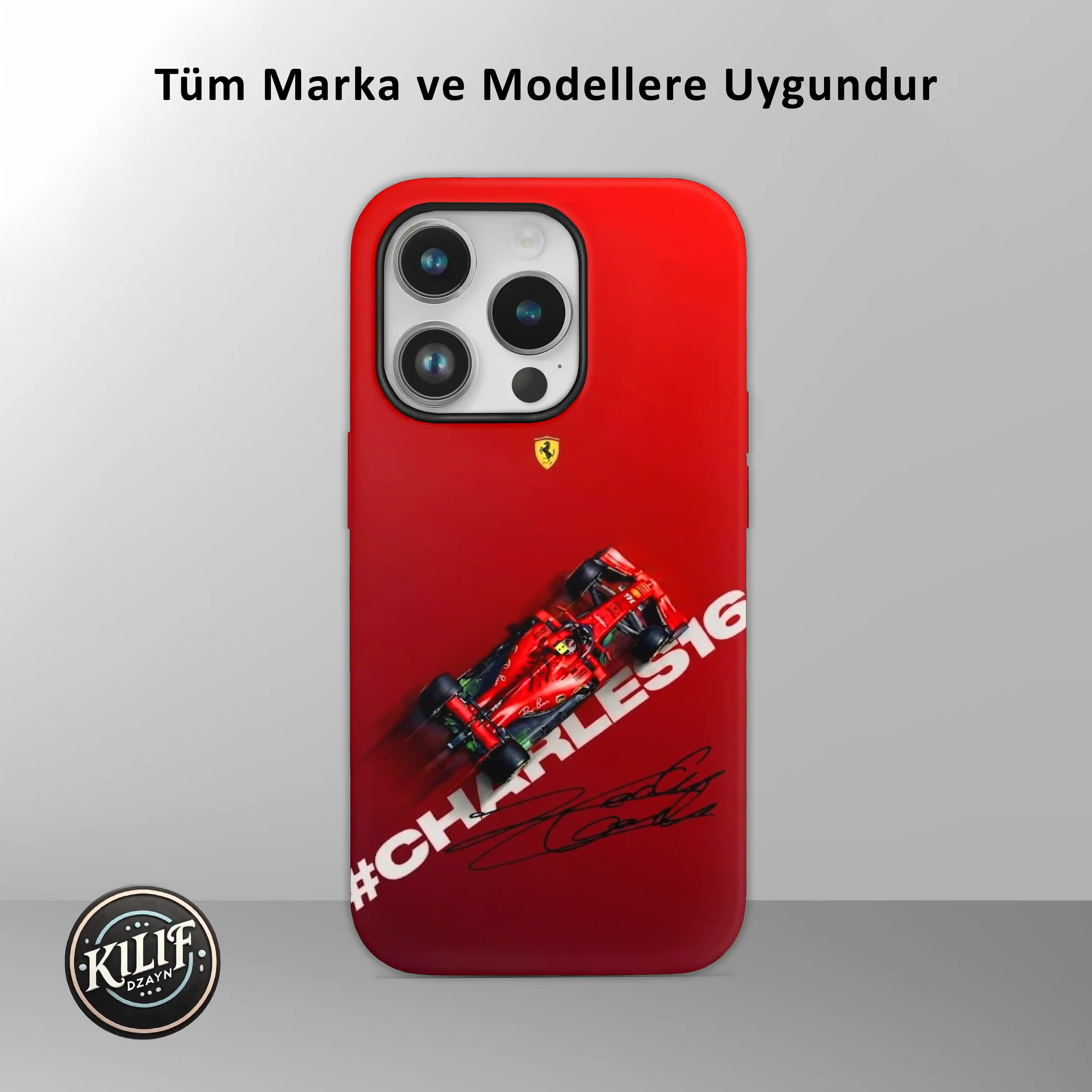 Ferrari Charles Leclerc #16 İmzalı Seri — Baskılı Telefon Kılıfı (Android / İOS uyumludur)
