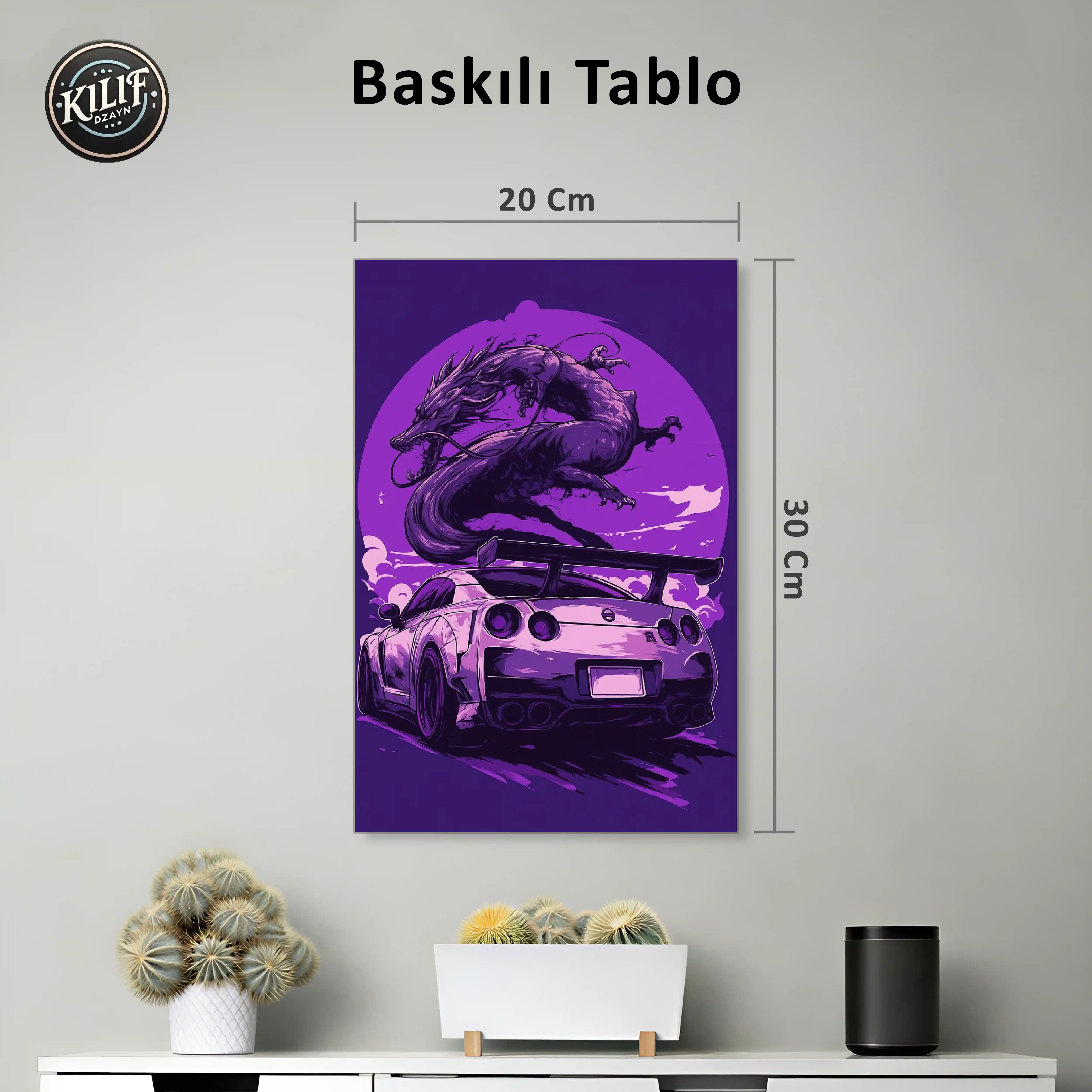 Nissan GT-R Ejderha Ruhu Purple — Baskılı Tablo (30x20 cm)