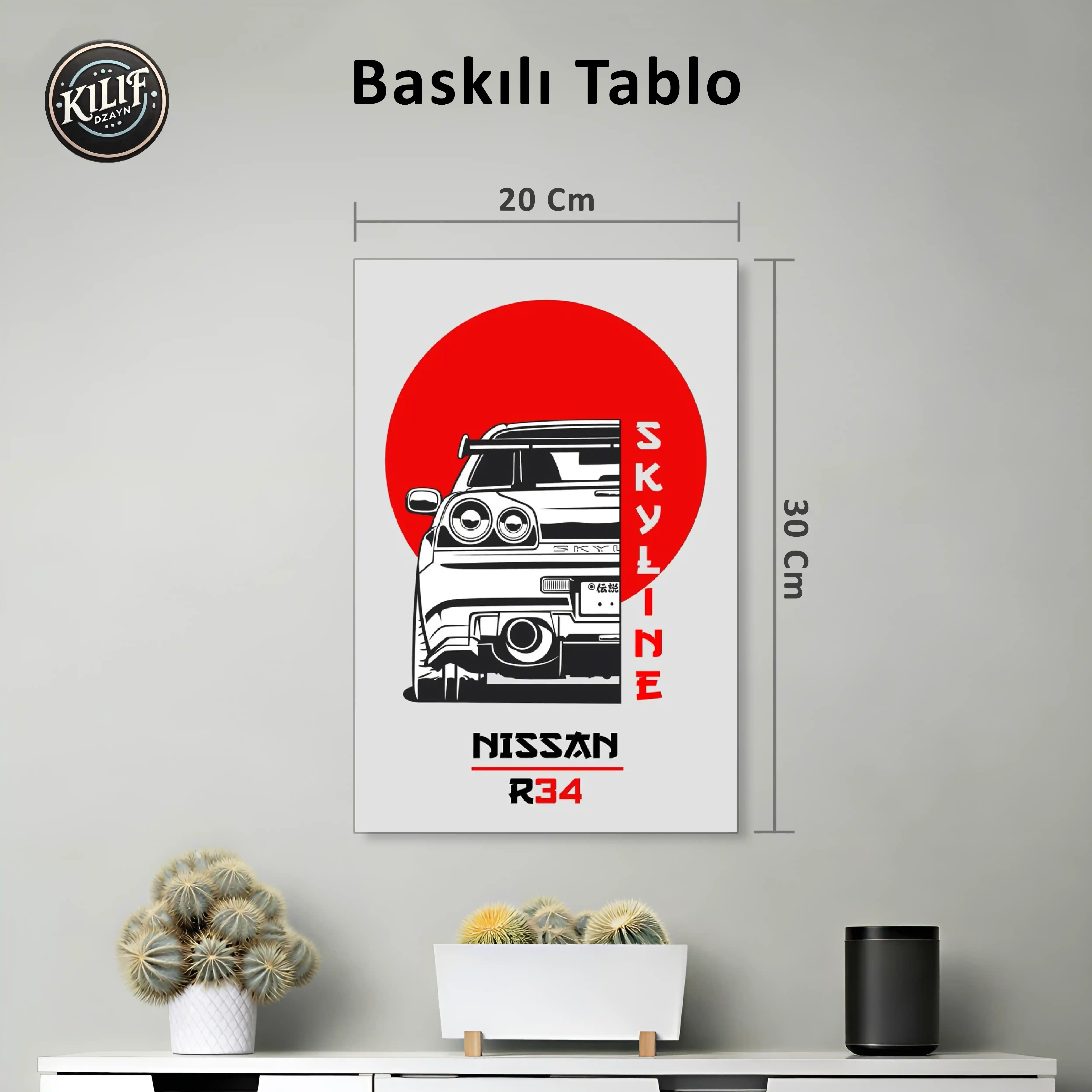 Nissan Skyline R34 Japon Efsanesi — Baskılı Tablo (30x20 cm)